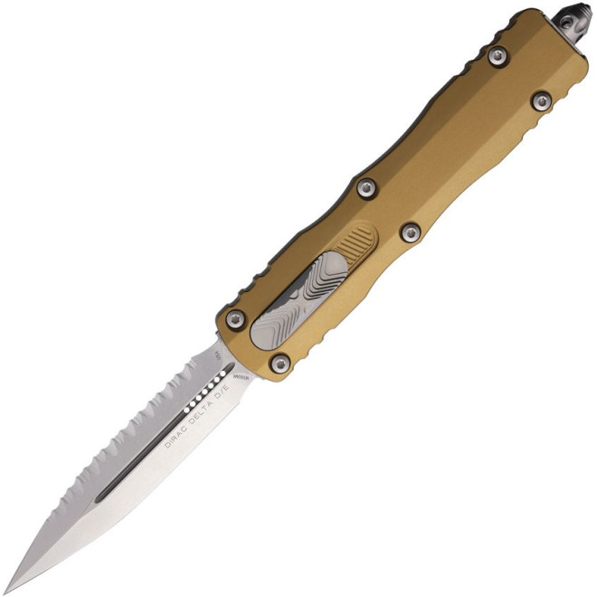 Microtech Dirac Delta D/E Serrated Tan Microtech Dirac Delta D/E Serrated Tan